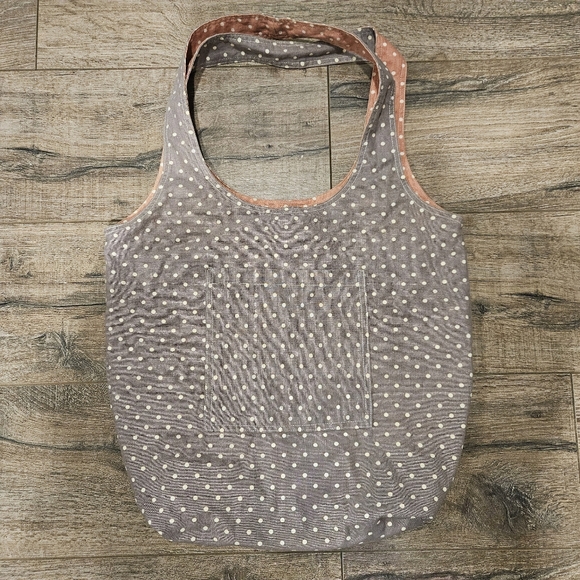 Reversible Polka Dot Cloth Bag - Picture 4 of 5